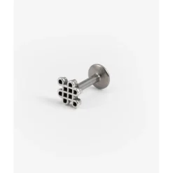 Buddha to Buddha Silber Ohrringe | Silberschmuck-Ohrstecker Endless Knot Flatback Silber Single Piece