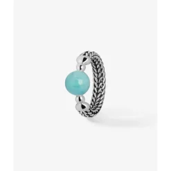 Buddha to Buddha Silber Ringe-Ring Batas Sphere Amazonit