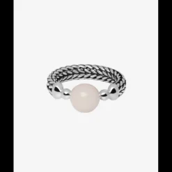 Buddha to Buddha Silber Ringe-Ring Batas Sphere Rosenquarz