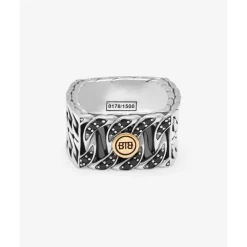 Buddha to Buddha Limited Editions-Ring Esther Doppelt Limited Schwarz Spinel Silber Gold 14kt