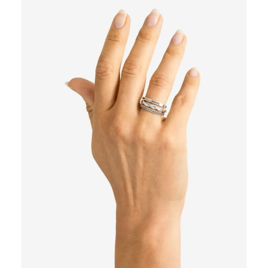 Buddha to Buddha Silber Ringe | Silberschmuck-Stacking Ring Katja Twist Silber
